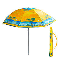 Зонтик пляжный от солнца с защитой от UV-лучей Stenson 1.8 м принт "Пальмы" (парасолька) (SH)