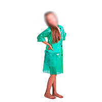 Детский дождевик на липучках Зеленый 60мкм 70х48 см, плащ от дождя для девочек | дощовик для дітей (TO)