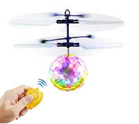 Летающий от руки светящийся шар с пультом, Flying Ball, игрушка летящий шарик вертолет со светом (ZK)