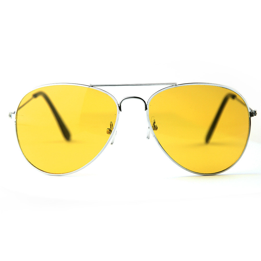 Очки для водителей желтые для ночного вождения, Авиаторы Night View Glasses в металлической оправе (GK) - фото 3 - id-p1498935535