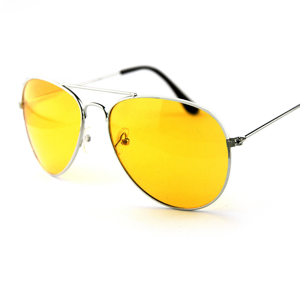 Очки для водителей желтые для ночного вождения, Авиаторы Night View Glasses в металлической оправе (GK) - фото 4 - id-p1498935535