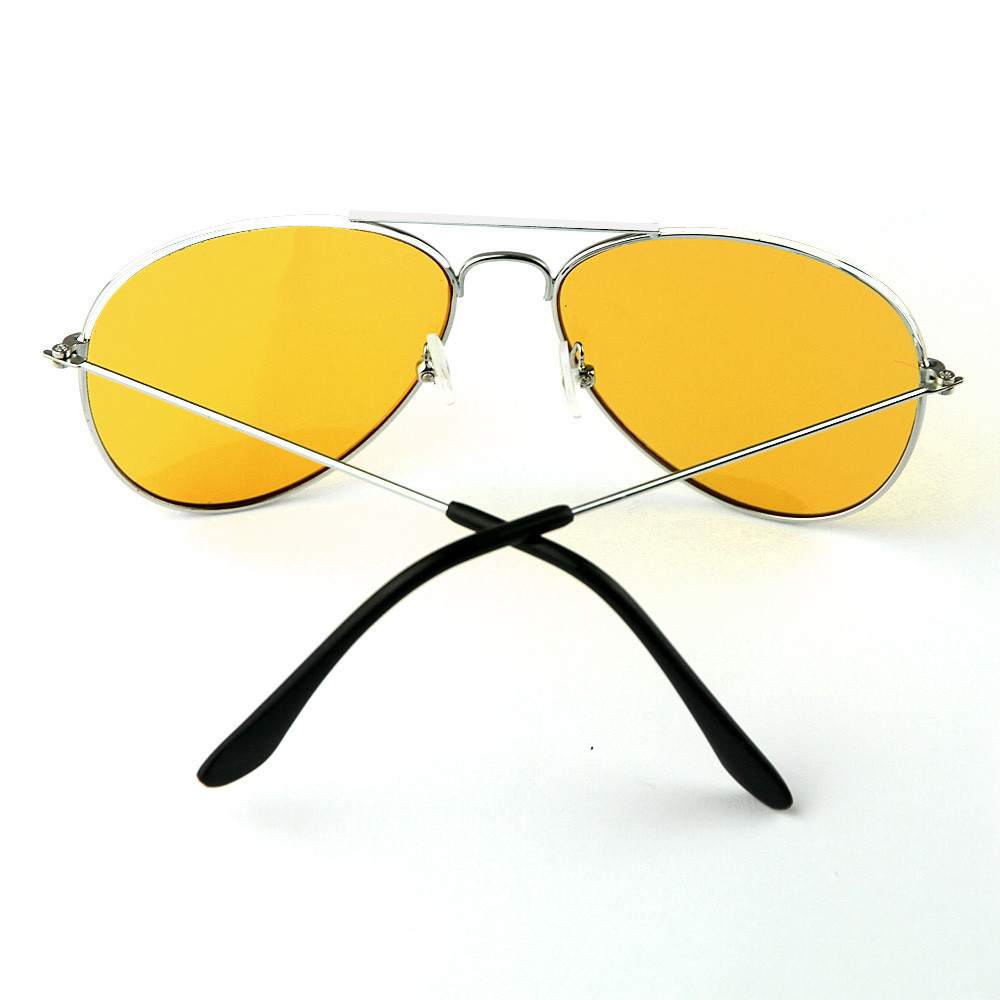 Очки для водителей желтые для ночного вождения, Авиаторы Night View Glasses в металлической оправе (GK) - фото 5 - id-p1498935535