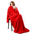 Ковдра плед з рукавами Snuggie Червоний 180x140 см, м'який плед з рукавами Снаггі | теплый плед с рукавами