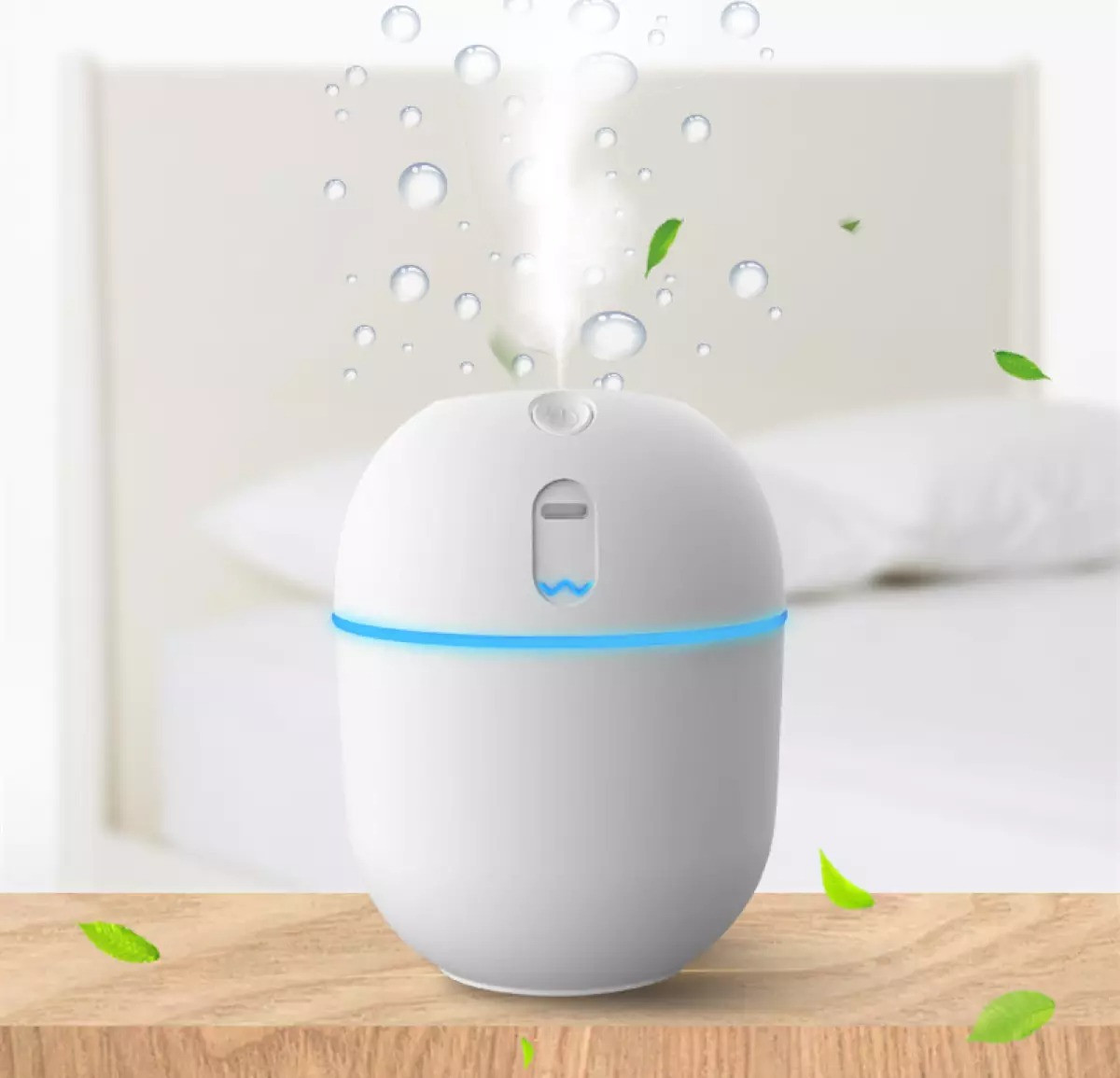 Портативный ультразвуковой увлажнитель воздуха (Humidifier, белый) детский маленький увлажнитель для дома (GK) - фото 1 - id-p1498935605