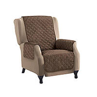 Накидка на кресло (155х46 см), Couch Coat - Коричневая, двустороннее стеганое покрывало (TI)
