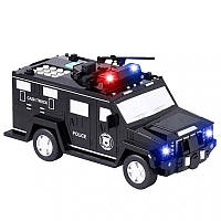Іграшковий сейф скарбничка з купюропріємником для грошей Поліцейська машина NO.06688-19 чорна | копилка сейф