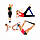 Стрічковий еспандер для фітнесу набір, Fitness Tape, резинки для тренувань і спорту (5 еспандерів/уп.), фото 2