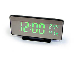 Настільний годинник світлодіодний  VST-888Y, електронний led годинник з барометром і термометром, дзеркальний