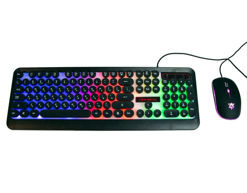 Светящаяся компьютерная клавиатура + геймерская игровая мышь с подсветкой HK3970 | мышка для компьютера (GK) - фото 2 - id-p1498935690