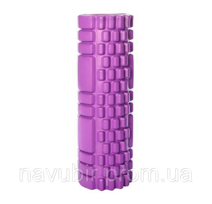 Массажный валик для спины фиолетовый 30х10 см, пенный массажный ролл, ролик для разминки мышц спины (NV) - фото 1 - id-p1498954586