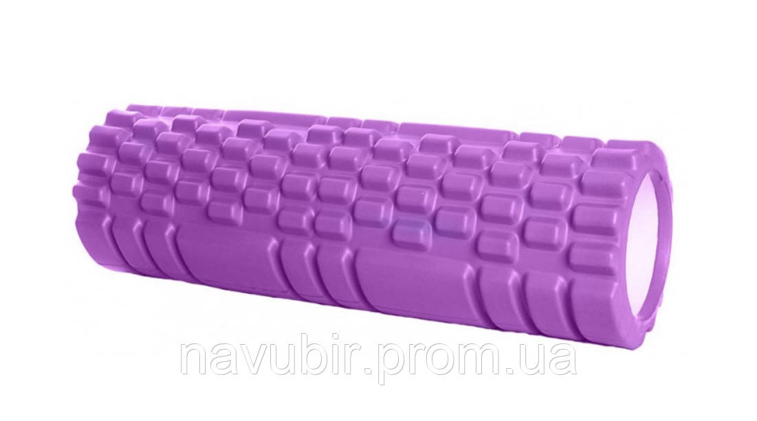 Массажный валик для спины фиолетовый 30х10 см, пенный массажный ролл, ролик для разминки мышц спины (NV) - фото 2 - id-p1498954586