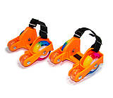 Ролики на п'яту чотириколісні "Flashing roller" (hot Orange) п'яткові на взуття (на кросівки)