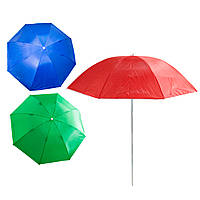 Пляжна парасолька "Stenson" Червона 1,6 м без нахилу, парасоля садова і для пляжу посилена (система ромашка)