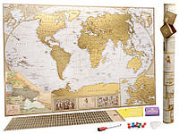 Скретч карта My Map Antique Edition ENG, скретч карта путешествий (скретч карта світу) (GK)