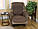 Накидка на крісло (155х46 см), Couch Coat - Коричнева, двостороннє стьобане покривало, фото 4