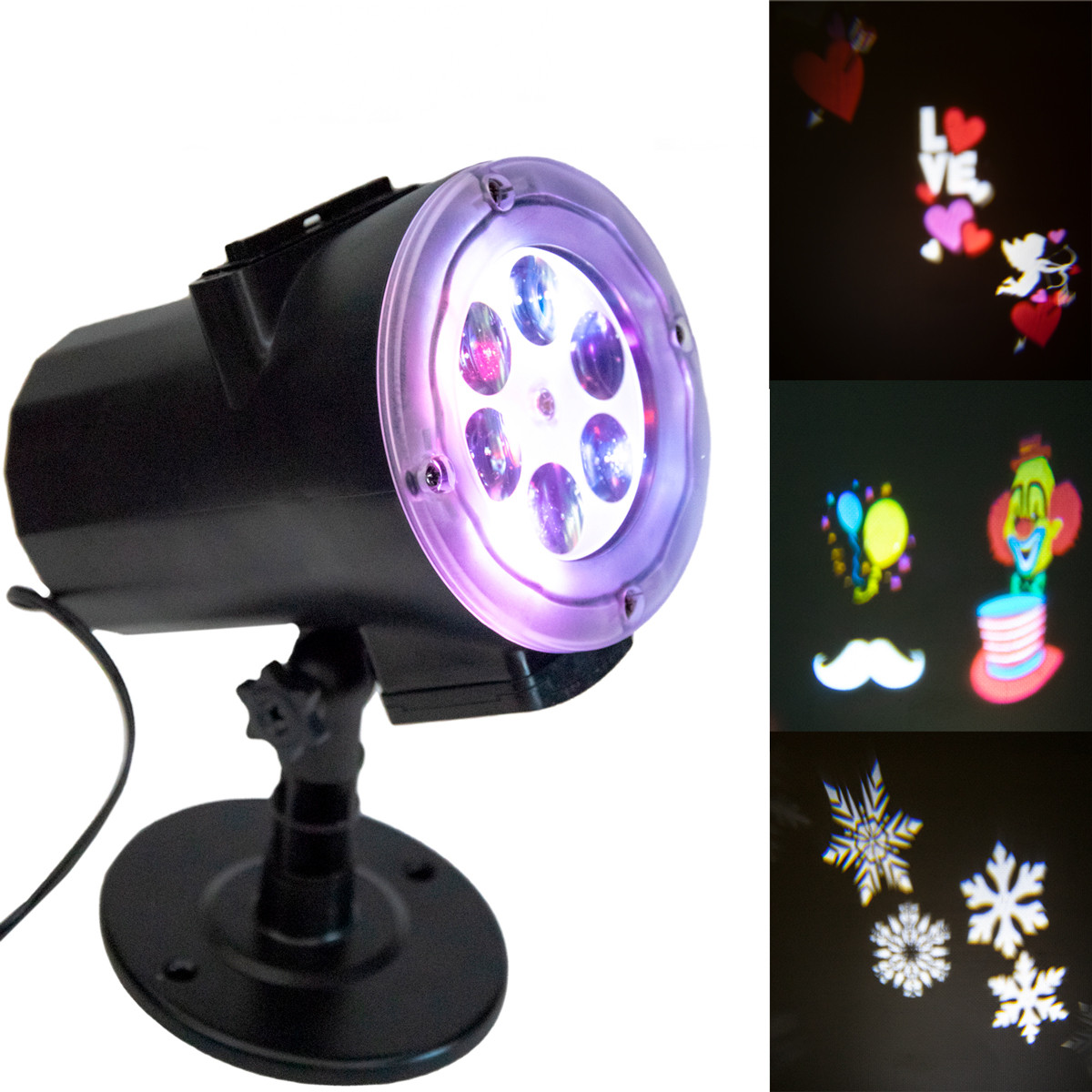 Проектор світлодіодний на будинок Сhange card garden projector + 12 слайдів, вуличний LED прожектор новорічний - фото 1 - id-p1498940983