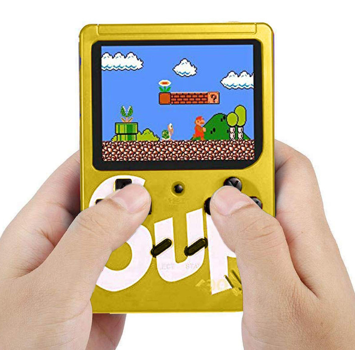 Портативна ретро консоль 8 біт приставка Денді Retro Game Box SUP 400 in 1 Жовта з джойстиком