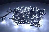 Новогодняя гирлянда белая холодная 300 Led лампочек, 13 метров, Черный кабель, светодиодная гирлянда (TO)