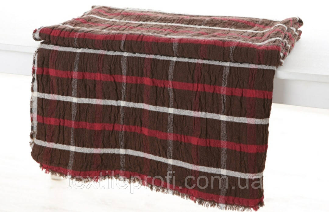 Лляний плед "Шотландка" (180 на 115 см), фото 1