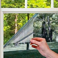 Светоотражающая пленка на окна от солнца 3м (серебристая), солнцезащитная пленка на окна квартиры (NT)