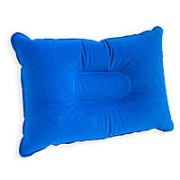 Синяя подушка для путешествий надувная 34х24 см, подушка надувная туристическая, дорожная, для кемпинга (KT)