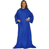 Теплый плед с рукавами Snuggie Синий 180x140 см, одеяло с рукавами снагги | плед одіяло з рукавами (KT)
