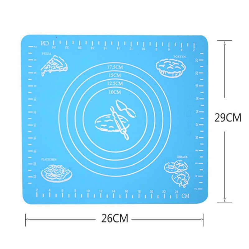 Силиконовый коврик для выпечки 29x26 см, цвет - Голубой, коврик для раскатки теста (ZK) - фото 2 - id-p1498946427