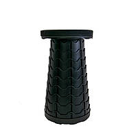 Стілець складний туристичний "Folding stool - Чорний", телескопічний стілець 45х26 см, табурет пластиковий