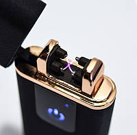 Электродуговая плазменная импульсная зажигалка Classic Fashionable - Чёрная Матовая (5402) (750) (GK)