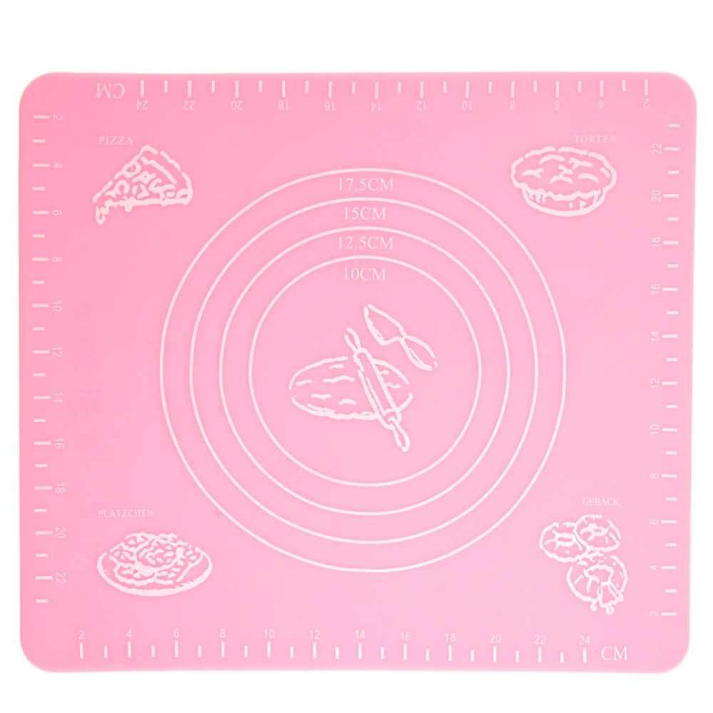Силіконовий килимок для запікання 29x26 см, колір - Рожевий, килимок для тесту силіконовий