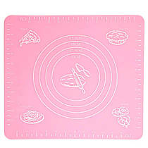 Силіконовий килимок для запікання 29x26 см, колір - Рожевий, килимок для тесту силіконовий