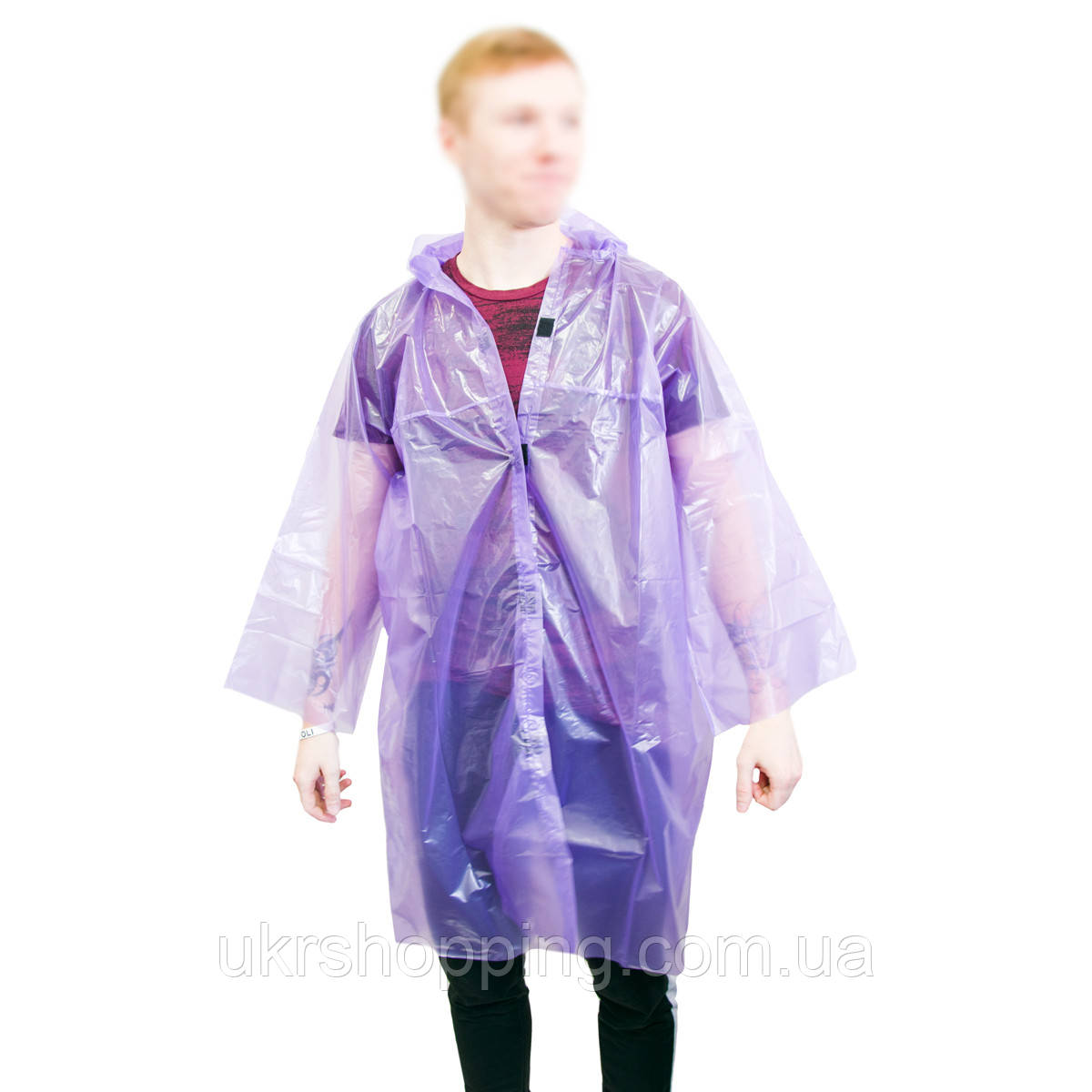 Фіолетовий дощовик для підлітка на липучках, плащ від дощу підлітковий "Ваш комфорт" 60 мкм (дощовик)