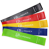 Резинка для фитнеса, 5 цветов в наборе, в чехле, спортивные резинки, для тренировок, U-Powex (5 шт./уп.) (ST)