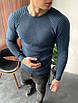 Стильна кофта чоловіча синя джинс демісезонна приталений светр Туреччина люкс якості, фото 2