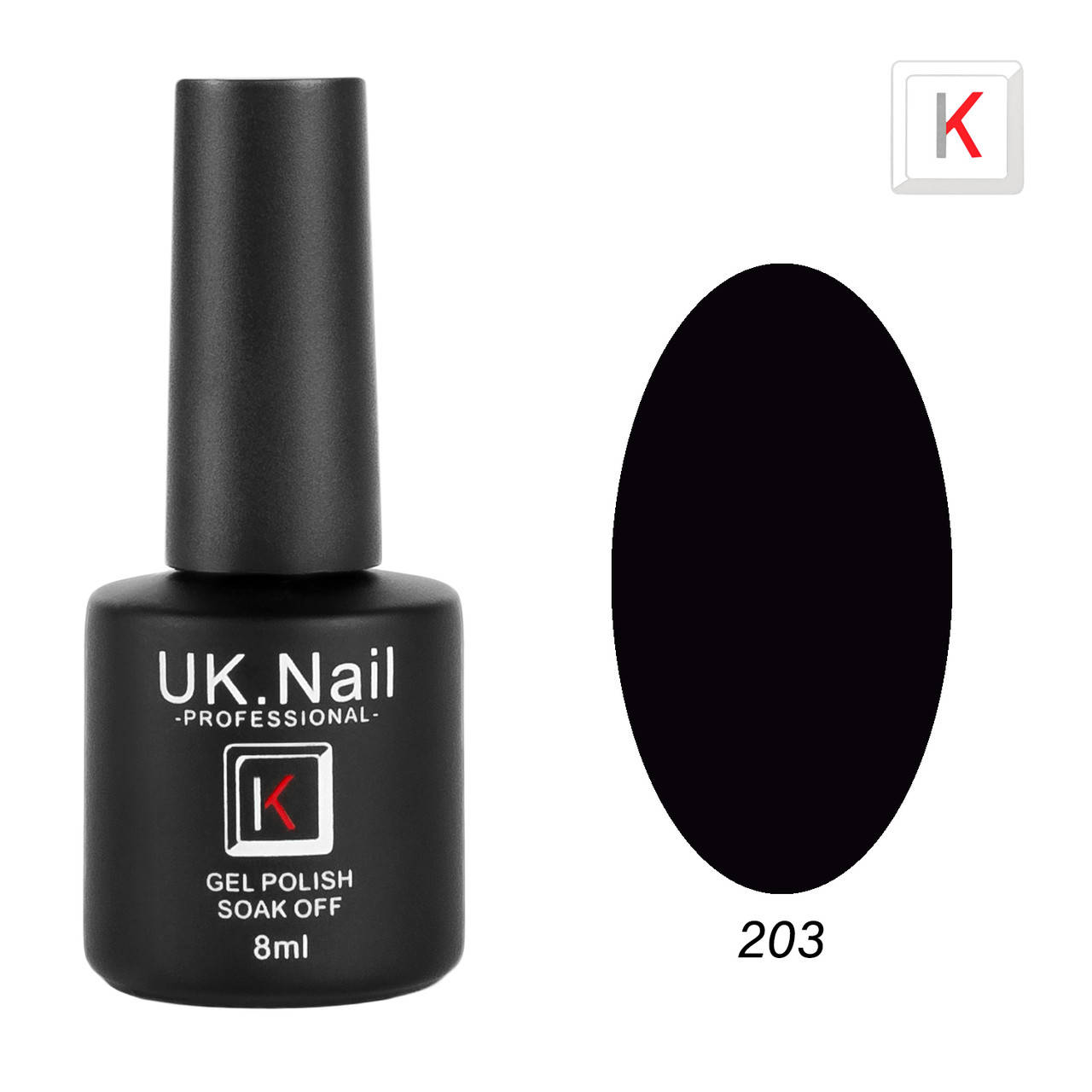 

Гель-лаки UK.Nail 8 мл, №203, черный