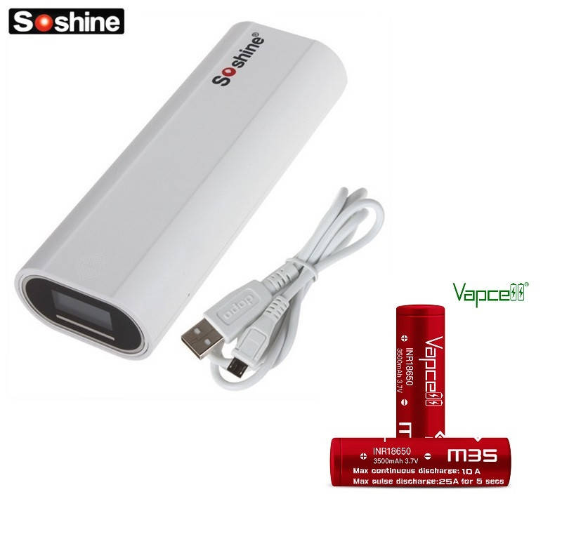 

Power Bank Soshine E4 Dual USB, 7000mAh (2xLi-Ion 18650)