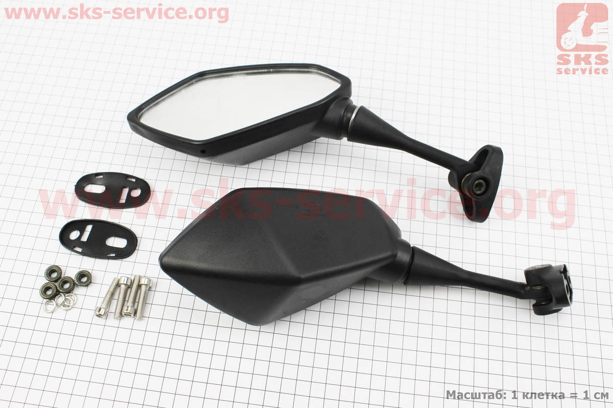 

Зеркала к-кт на мотоцикл призма" под два болта, черные, тип 2 (ССС - знак качества) "