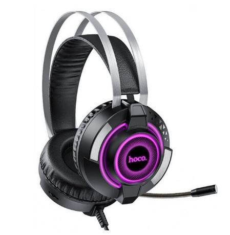 

Игровые стерео наушники с микрофоном Hoco ESD06 + подсветка (Черный)