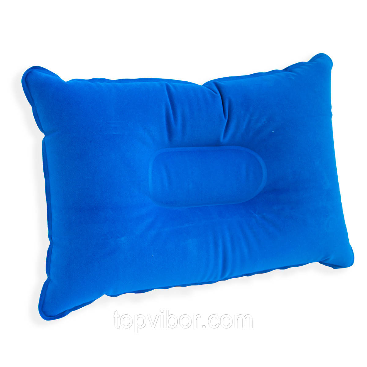 Синя подушка для подорожей надувна 34х23 см, подушка надувна туристична, дорожня, для кемпінгу