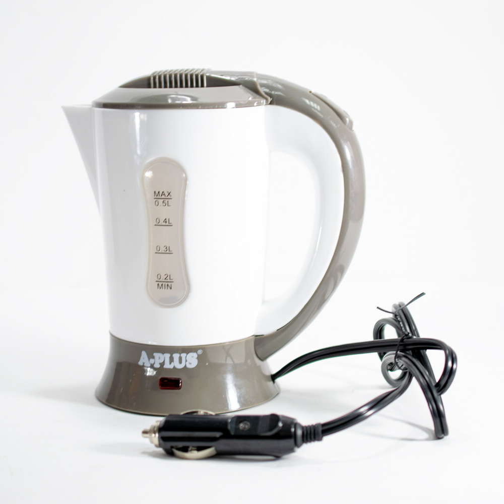 Автомобильный чайник от прикуривателя А-плюс ЕК-1518 Белый на 0.5 л, электрочайник в машину (GK) - фото 1 - id-p1498932598