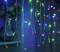 Led гирлянда новогодняя 2.3 метра, 120 LED Разноцветная, белый кабель, светодиодная лед гирлянда (FV)