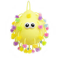 Антистресс мячик тягучка светящийся "Красавчик" с подсветкой, Желтый, игрушка для успокоения нервов (GK)