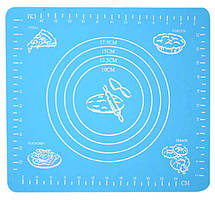 Силіконовий килимок для випічки 29x26 см, колір - Блакитний, килимок для розкочування тіста