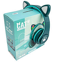 Безпровідні навушники з мікрофоном і котячими вушками CAT EAR YW-018 безпровідна гарнітура (Зелений)