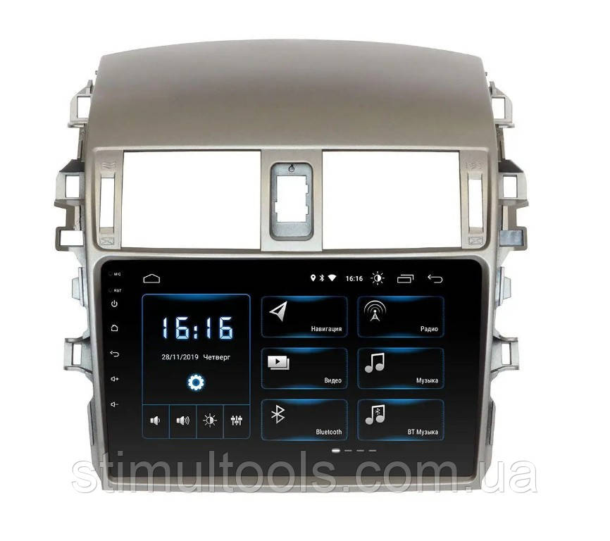 Штатна магнітола (2008-2013) TOYOTA COROLLA Android 10.1-2+16GB, фото 1
