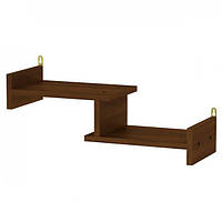 Полиця навісна на стіну MebelProff П-13, книжкова полиця, декоративна полиця в кімнату, будинок. Горіх