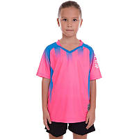 Дитяча футбольна форма для хлопчиків і дівчаток SP Sport D8831B рожевий-чорний