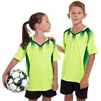 Дитяча футбольна форма для хлопчиків і дівчаток SP Sport D8831B салатовий-чорний