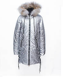 Подовжена куртка дитяча зимова для дівчинки розміри 134-158