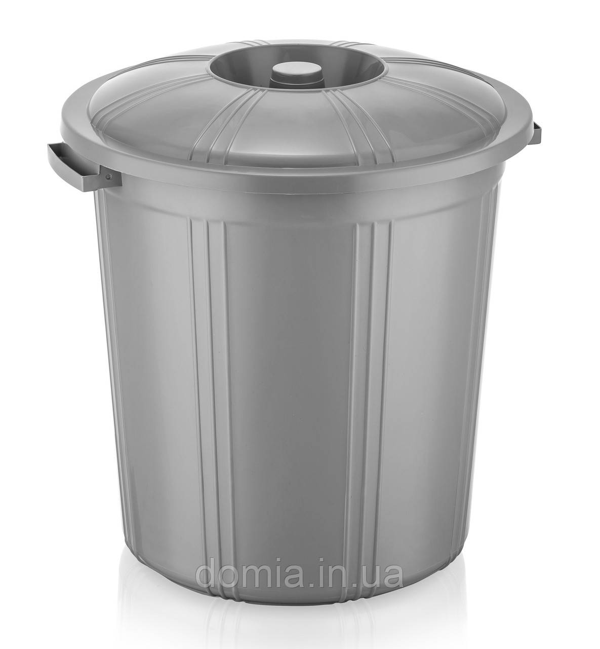 Бак для сміття круглий "Еко" з кришкою 50 л, AKAY Plastik Туреччина АК 217